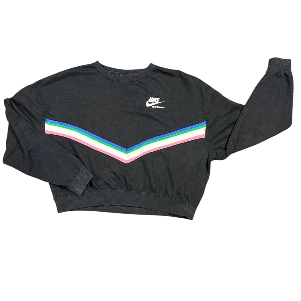 Women's Medium Nike Black Crew Neck Crop Sweater
